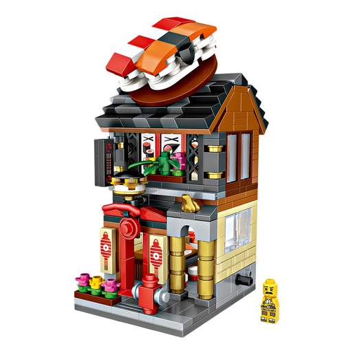 俐智lozloz积木迷你街景系列建筑商业街模型玩具套装diy男女孩礼物小