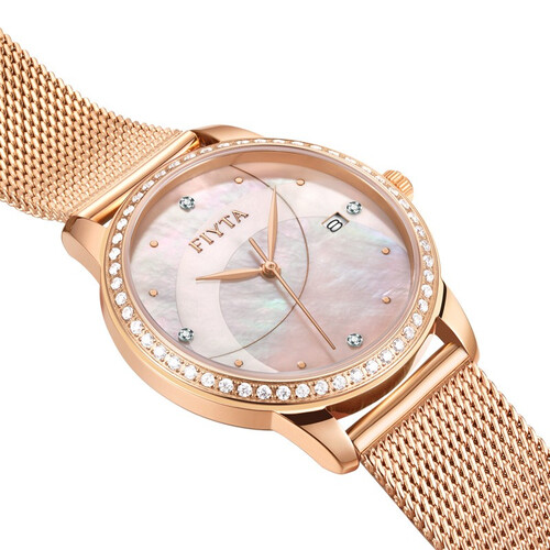 飞亚达(fiyta)倾城系列女士石英手表米兰时尚编织带精致简约风送节日