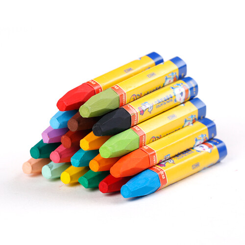 真彩truecolor36色学生六角杆丝滑易上色油画棒儿童蜡笔绘画笔挂装