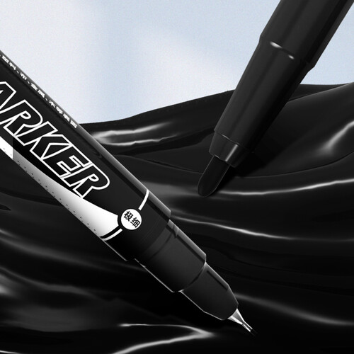 晨光mg文具黑色小双头细杆记号笔多用油性笔学生儿童美术绘画勾线笔