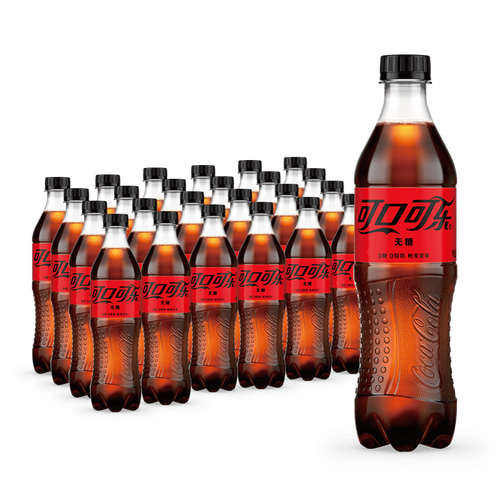 可口可乐零度无糖零卡汽水碳酸饮料500ml24瓶整箱年货装