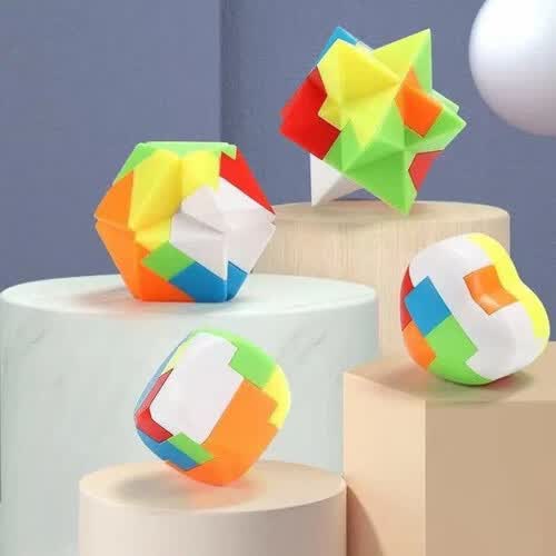 竺古力 鲁班锁孔明锁儿童玩具解锁拆装玩具送学生礼物礼品奖励 随机12