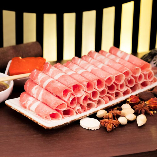 夏季牧场原切羔羊肉卷肉片500g冷冻国产内蒙羊肉片锡盟火锅生鲜食材