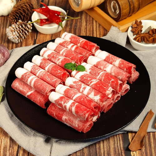 祁连牧歌牛肉 祁连牧歌 安格斯 原切雪花肥牛卷 400g多少钱-聚超值