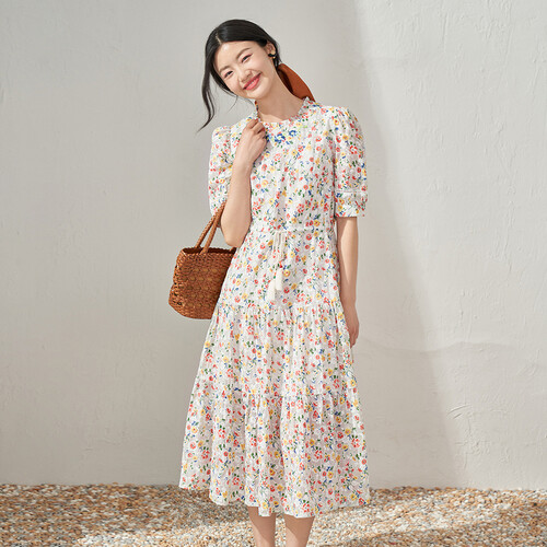 茵曼(inman)连衣裙 inman 茵曼 18225788 女士印花连衣裙多少钱-聚