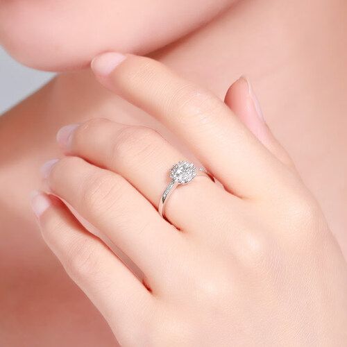 佐卡伊触电花火 钻戒结婚求婚戒指群镶钻石女戒 共18分h/si 10# w80