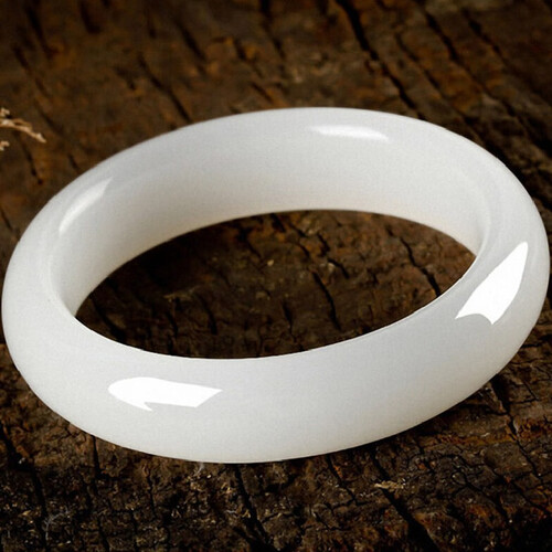 北黎珠宝 【配送证书】玉手镯女款阿富汗羊脂白镯子