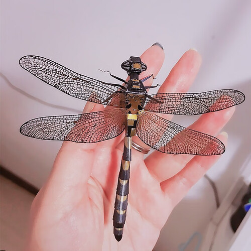 3d金属拼图diy手工立体拼图拼装模型玩具立体玩具 diy彩色金属蜻蜓需