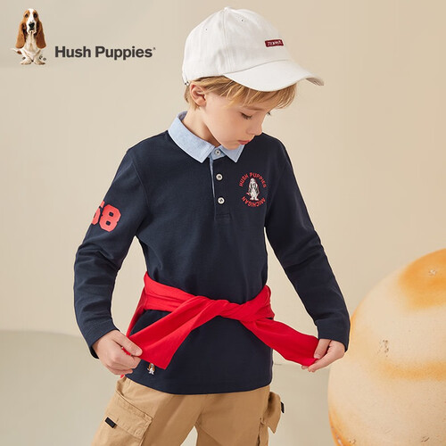 暇步士(hush puppies)童装儿童春秋装上衣男童春秋新款男大童简约舒适
