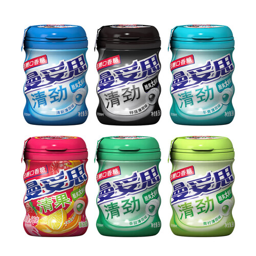 曼妥思(mentos)糖果 mentos 曼妥思 清劲无糖口香糖 青柠薄荷味 56g