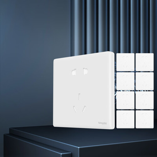 施耐德(schneider) 施耐德开关插座珍铂系列丝绒白色86型墙壁5孔插座