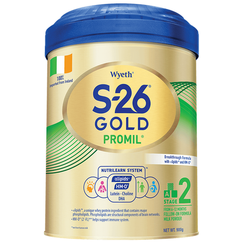 惠氏wyeths26金装健儿乐hmo婴幼儿奶粉2段612月900g罐