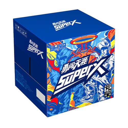 雪花啤酒snowbeer勇闯天涯superx500ml12瓶雪花小蓝瓶
