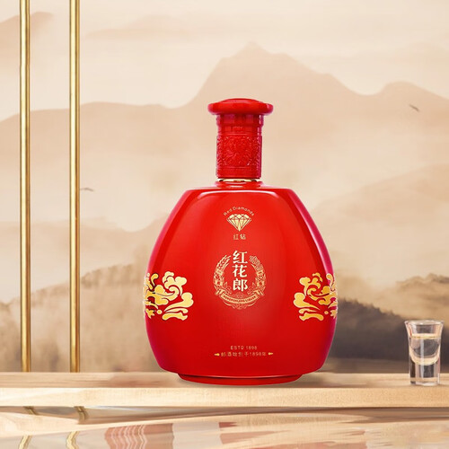 郎酒【官方授权】郎酒 红花郎红钻 53度酱香型白酒 高度白酒 500ml单