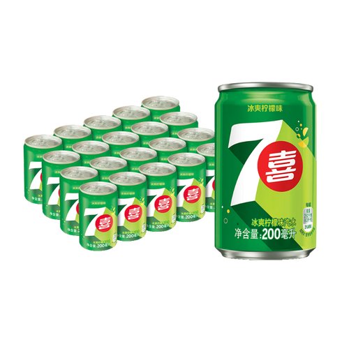 百事可乐七喜柠檬味碳酸饮料迷你罐200ml20听新老包装随机发货