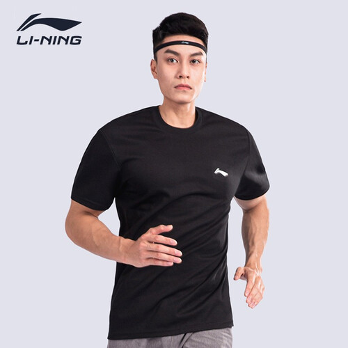李宁liningt恤男运动短袖户外速干衣跑步衫圆领体恤夏季男士夏天短袖