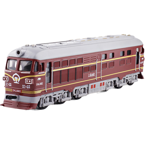 凌速古典火车头187合金声光回力儿童玩具车88402红色红色