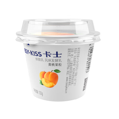 卡士classykiss黄桃果粒鲜酪乳100g6杯低温酸奶风味发酵乳