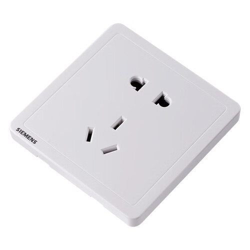 西门子siemens开关插座面板致典系列雅白色正五孔10只装