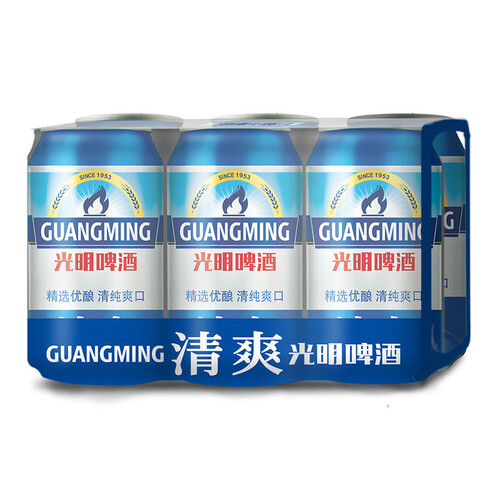 光明啤酒 bright 光明 啤酒 清爽10度330ml*24听 小罐整箱装多少钱-聚