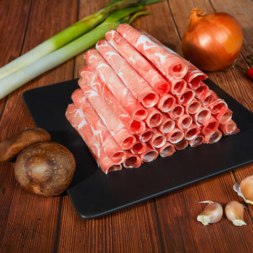 草原宏宝国产内蒙原切羔羊肉片净重500g袋冷冻羊肉卷火锅食材地理标志