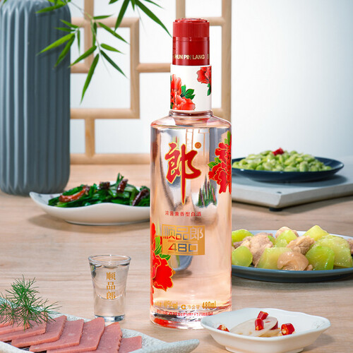 郎酒白酒 langjiu 郎酒 顺品郎480红款 45度兼香型光瓶白酒 480mlx6瓶