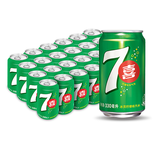 百事可乐 7喜 7up柠檬味碳酸饮料330ml*24 pepsi 新老包装随机发 44.