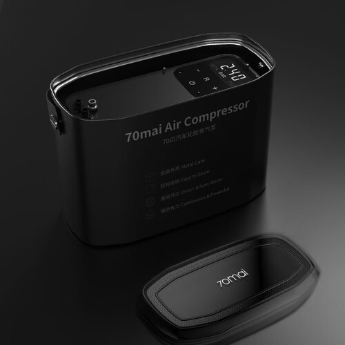 70迈车载充气泵汽车轮胎打气泵车用电动打气筒智能触控自动充停大功率
