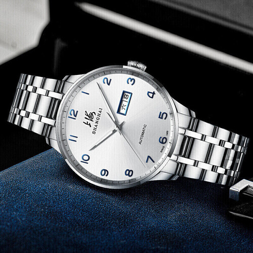 上海shanghai手表御驰系列商务休闲双历自动机械透底钟表男表sh3013n1