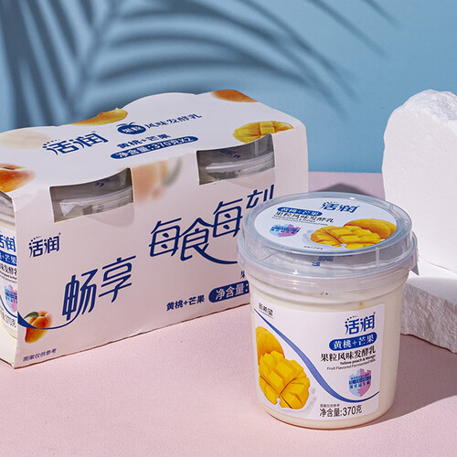 新希望 活润大果粒 黄桃 芒果 370g*2 风味发酵乳酸奶酸牛奶 19.