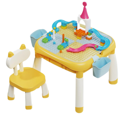 布鲁可积木桌生日礼物积木拼插游戏学习桌玩具积木桌积木包