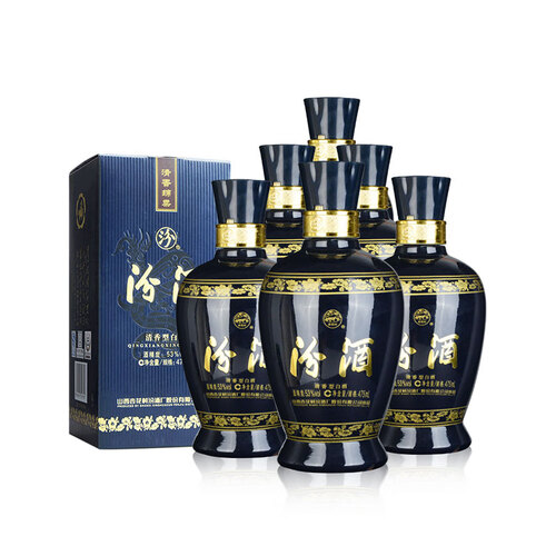 汾酒 蓝汾 清香型白酒 53度475ml*6瓶 整箱装(53度仿蓝瓷)698元爆料人