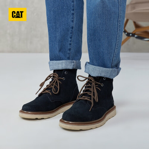cat卡特工装靴马丁靴男鞋男士复古单鞋工装靴高帮短靴鞋子男商场同款