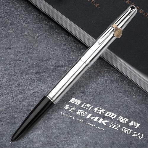 英雄hero钢笔14k金笔尖经典100系列男女墨水笔礼送甄选全刚银夹