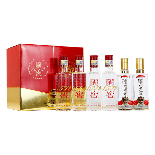 123456泸州老窖国窖1573 a4k2小酒52度100ml*6瓶盒装 浓香型白酒小瓶
