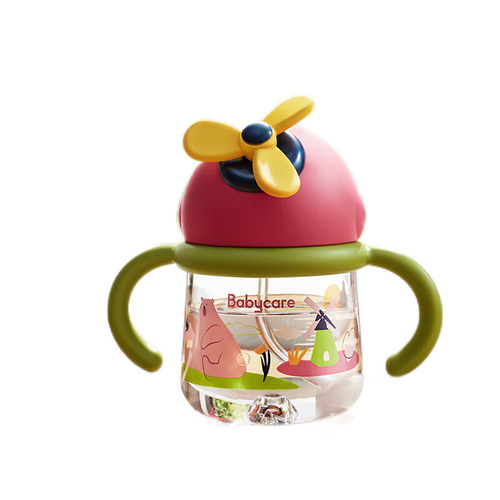 bc babycare风精灵儿童吸管式水杯婴儿宝宝水壶防摔带手柄喝水杯 风