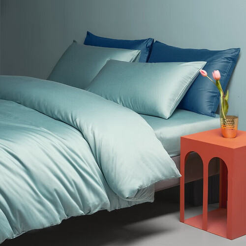 dapu四件套 20点开始:dapu 大朴 60支纯棉简约纯色四件套 天青绿 1.