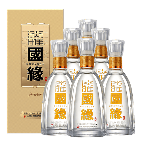 今世缘国缘淡雅 白酒 42度 500ml*6瓶 整箱装 多少钱-聚超值