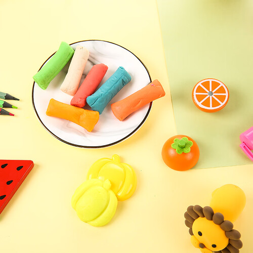 晨光mg文具12色盒装彩泥可爱卡通儿童手工diy玩具橡皮泥套装包装颜色