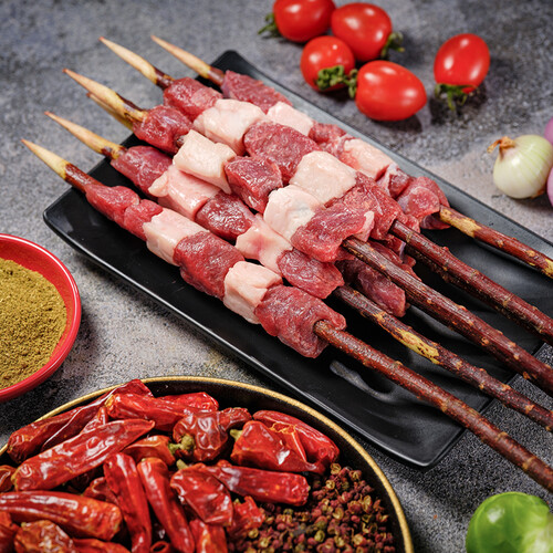 草原宏宝国产内蒙羔羊红柳大串净重350g袋10串冷冻烧烤食材烤箱适配