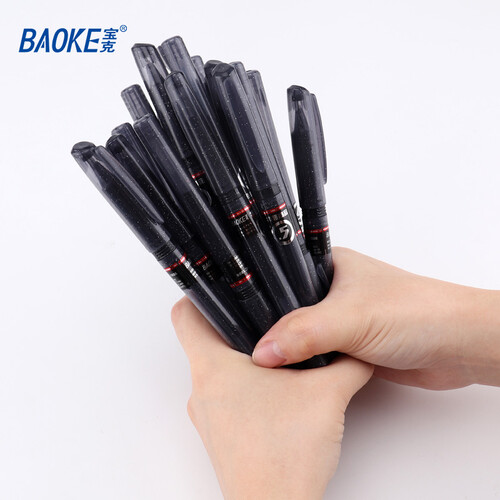 宝克baokepc1808中性笔全针管05mm学生水笔文具用品办公签字笔黑色36