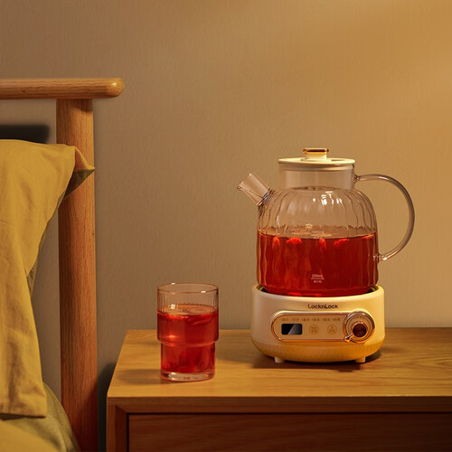 乐扣乐扣(lock&lock) 养生壶 煮茶器 办公室家用玻璃花茶壶烧水壶电热