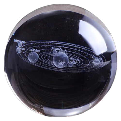 达闻西太阳系水晶球银河系家居工艺礼品摆件内雕球宇宙星空玻璃球木星