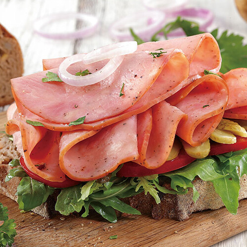 万威客精选切片火腿 黑椒150g/9片 早餐三明治火腿片 午餐肉 烧烤食材