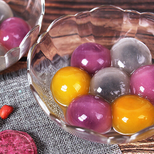 湾仔码头水晶汤圆组合装360g24只黑芝麻紫薯花生生鲜速食速冻夜宵