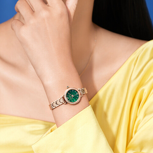 lolarose罗拉玫瑰小金表孔雀石手表女英国时尚石英女士手表生日礼物