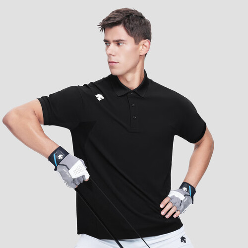 descente迪桑特training系列男子短袖polo衫d3231tps54bk黑色l17596a