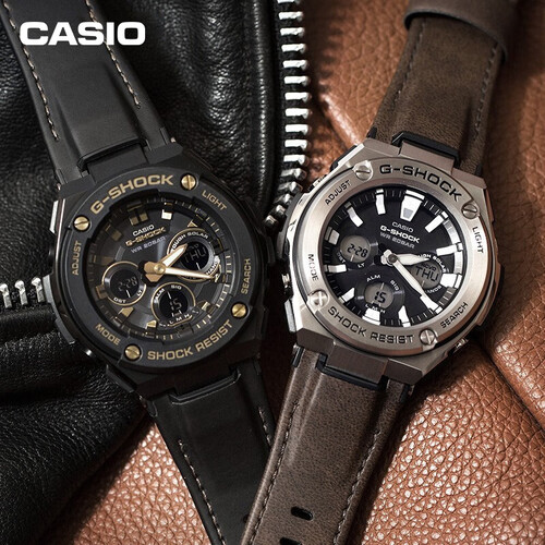 卡西欧(casio)【礼物】男表gst系列潮流男士太阳能运动防震手表男 gst