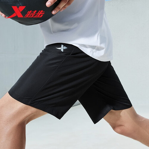 特步(xtep)运动裤 xtep 特步 男子运动短裤 879229670088 黑色 l多少
