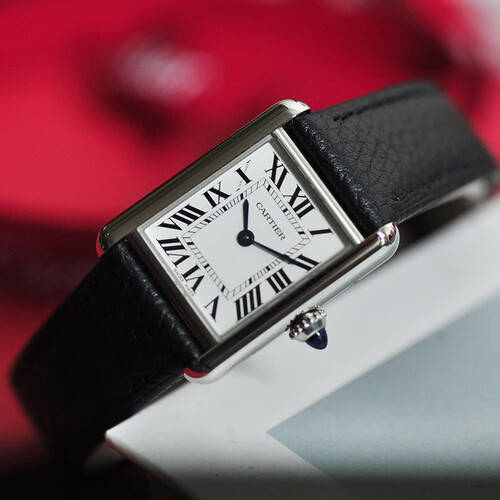 卡地亚cartier瑞士手表坦克系列时尚方形优雅简约女士腕表皮带石英表